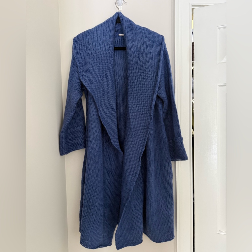 Soft Surroundings Cozy Blue Open-Front Cardigan Sweater